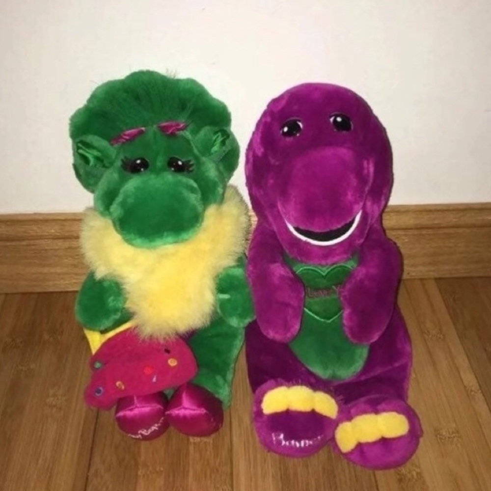 PBS Kids Vintage Barney & Baby Bop Plush Bundle